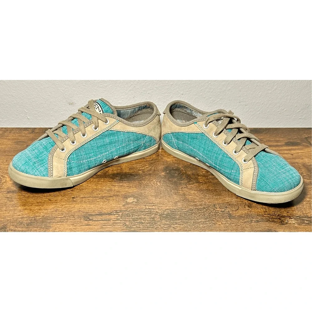 Keen Arcata Kid’s Canvas Lace Up Turquoise Casual Shoes Sz 6 US/ 5 UK